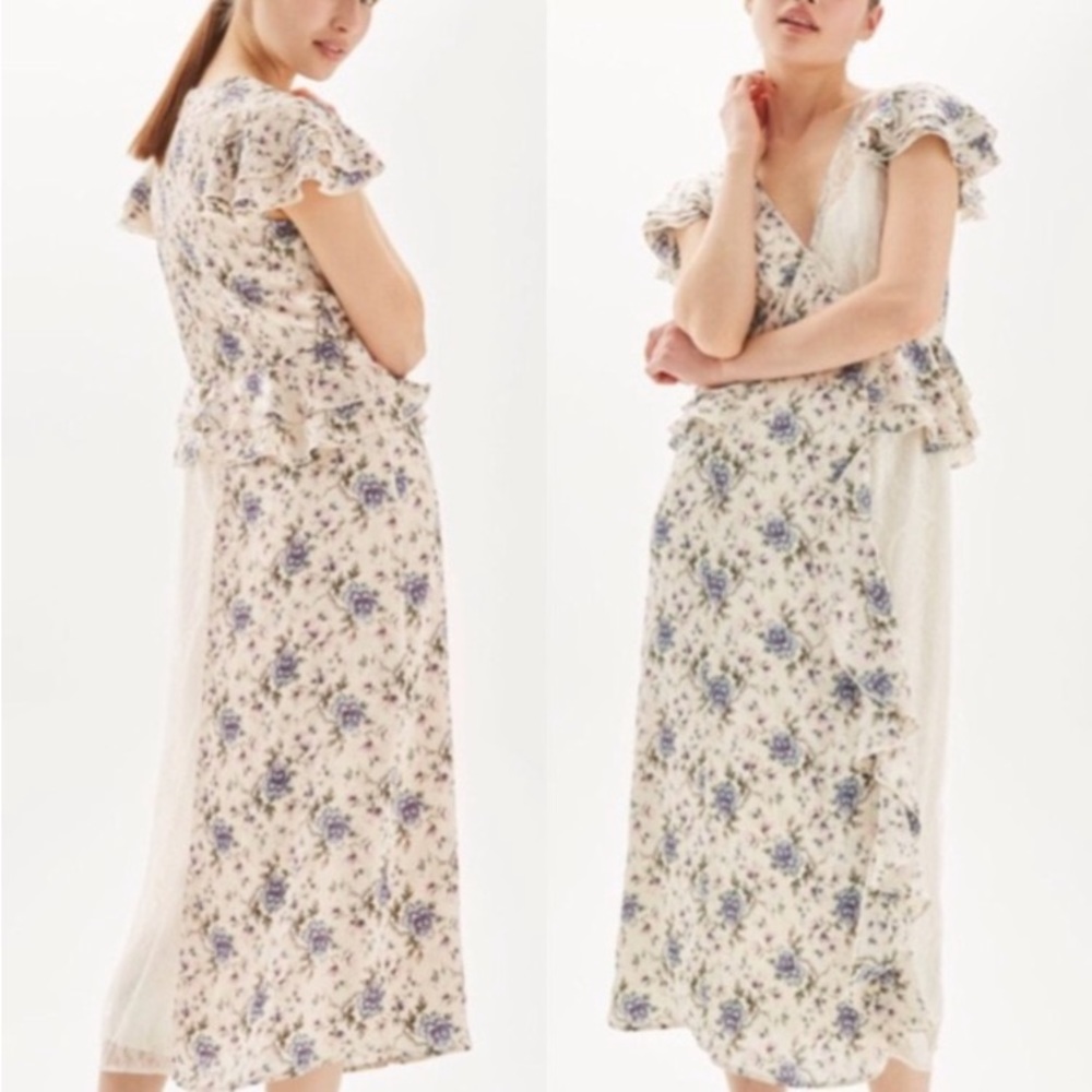 Topshop Floral Lace Prairie Dress